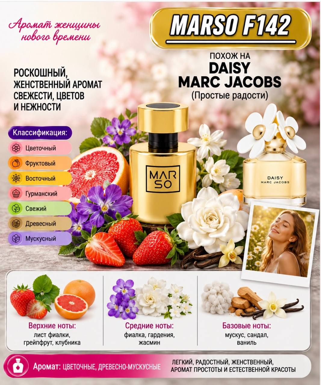 Marso F 142 выполнен по мотивам Marc Jacobs Daisy
