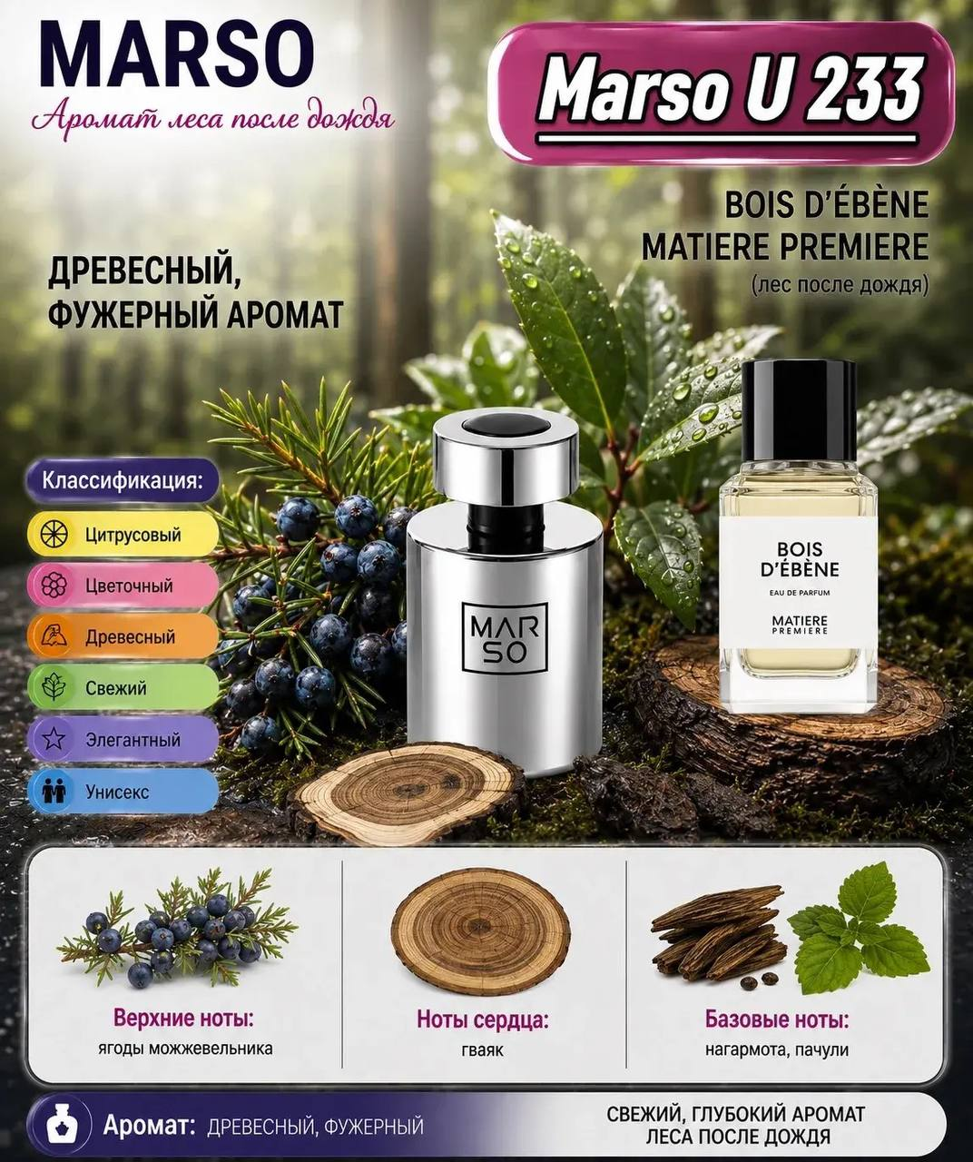 MARSO U 233 создан для поклонников Bois D'Ebene Matiere